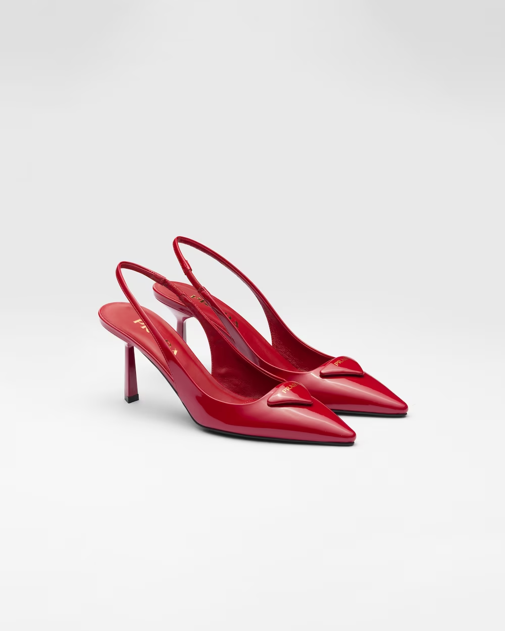 Patent leather slingback pumps